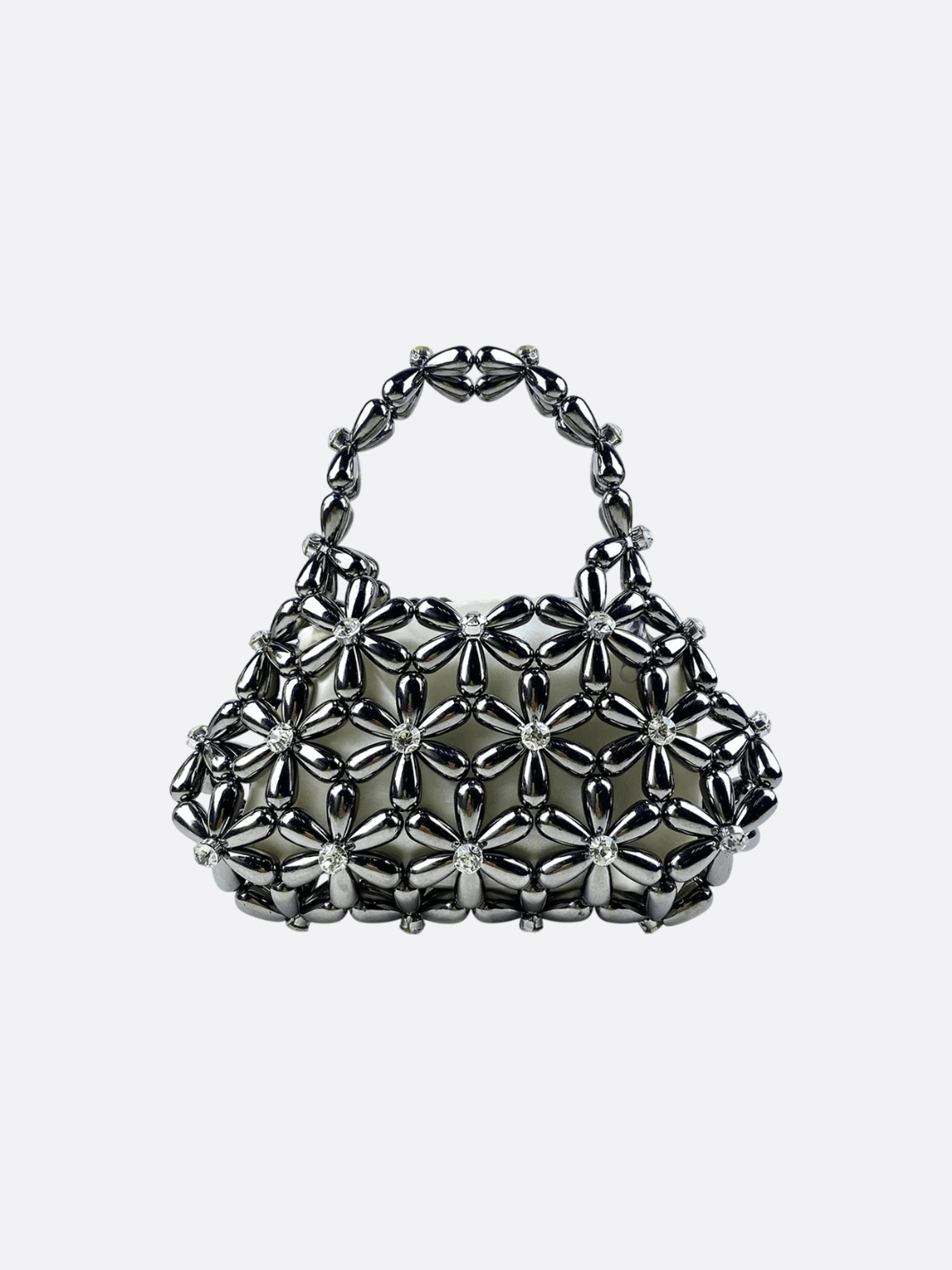 sac perle fleur gris foncé