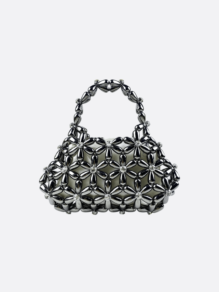 sac perle fleur gris foncé